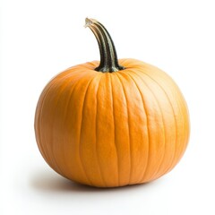 Obraz premium A vibrant pumpkin on a white background perfect for autumn decorations and seasonal themes