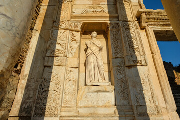 The Library of Celsius in the ruins of the Ancient City of Ephesus in Selcuk, Turkey.