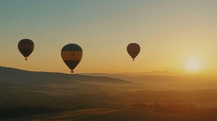 Obraz premium Serene Sunrise Hot Air Balloons