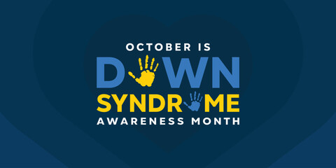 Down Syndrome Awareness Month. Great for cards, banners, posters, social media and more. Dark background.