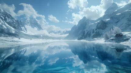 Fototapeta premium real sky blue River in Shape intestines in Green Jungle Forest top view in paper cut style