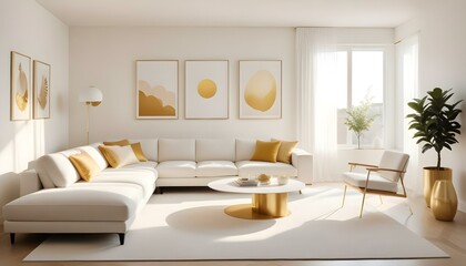 Fototapeta premium Photo interior modern design room 3d illustration