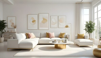 Photo interior modern design room 3d illustration