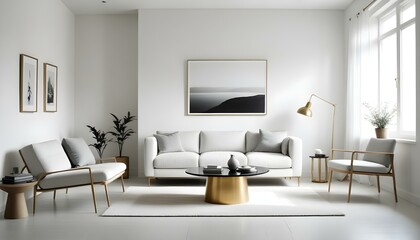 Photo interior modern design room 3d illustration