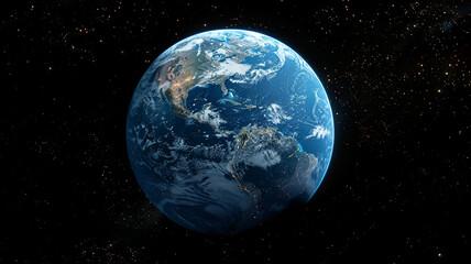 Obraz premium Planet Earth on a black background