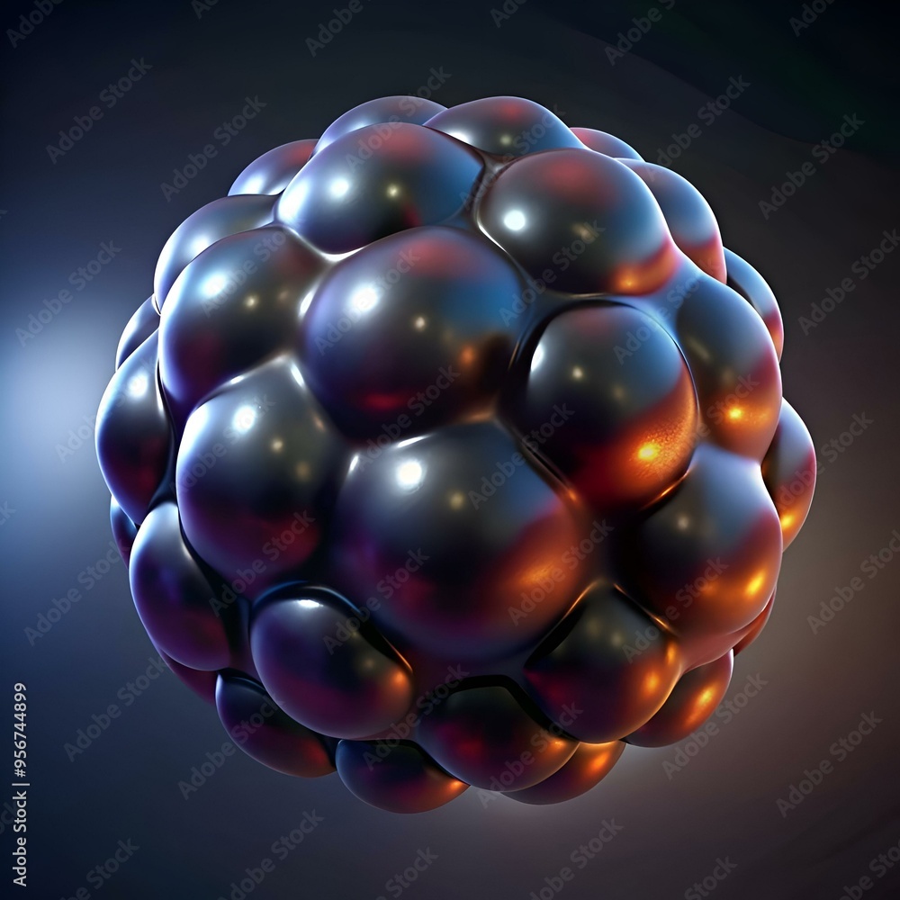 Poster abstract 3d sphere with a unique. multifaceted structure.