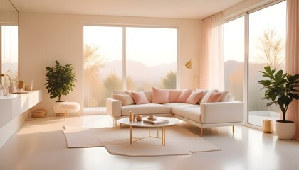 Fototapeta premium Photo interior modern design room 3d illustration