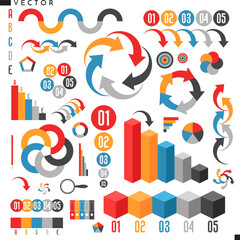 Set of infographics elements. Icon set. Isolated infographics elements on white background