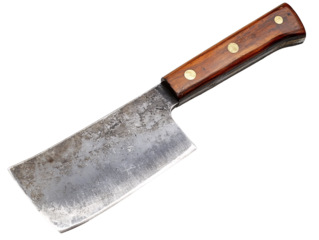 a knife with a wooden handle