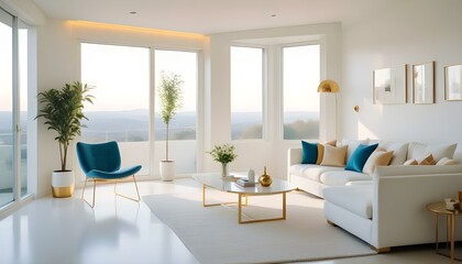 Fototapeta premium Photo interior modern design room 3d illustration