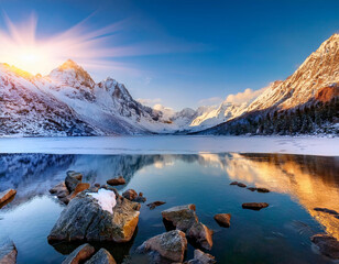 sunrise in the mountains