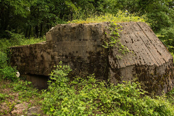 An abandoned bunker in the forest on Mount Dajti near Tirana in Central Albania. A relic from the 1960s -1980s Hoxha government's bunkerization program driven by a fear of invasion
