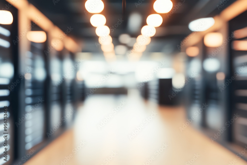 Aufkleber a blurred image of a modern data center corridor, highlighting the speed and dynamic nature of infor