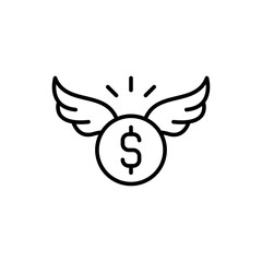 Cash flow outline icons, minimalist vector illustration ,simple transparent graphic element .Isolated on white background