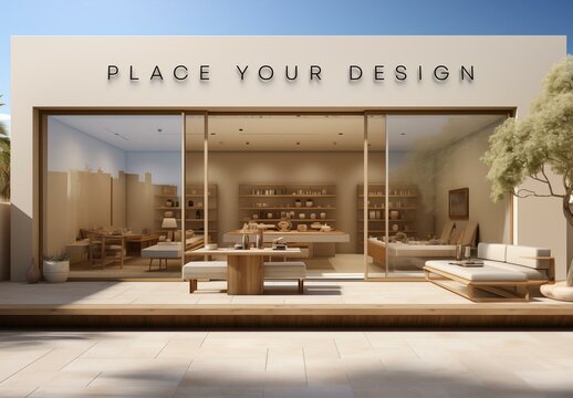 Shop Store Front Facade Mockup Generated with AI