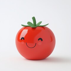 Cute 3D Tomato Illustration: Whimsical Pastel Red Design