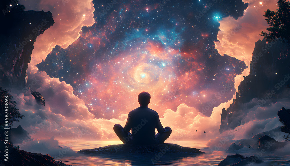 Canvas Prints man contemplating the universe