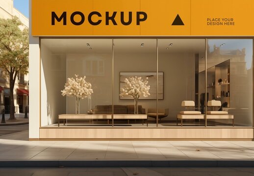 Shop Store Front Facade Mockup Generated with AI
