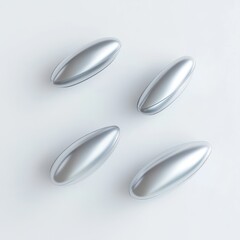 Pastel Silver Vibraslap Set: Cute, Minimalist 3D Design on White Background