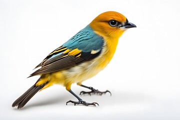 Fototapeta premium Chat tanager bird on white background, Ai Generated