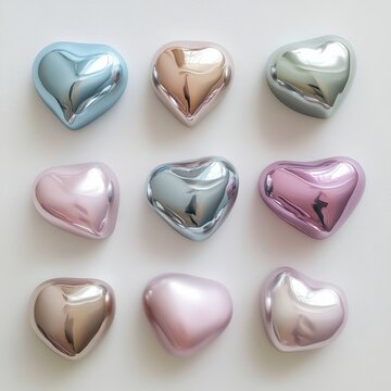 Cute Pastel Silver Vibraslap Set: Minimalist 3D Design 2