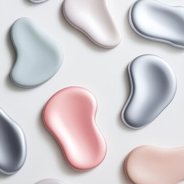 Cute Pastel Silver Vibraslap Set: 3D Minimalist Design