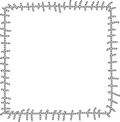 Dashed square frame. Decorative vintage frames and border