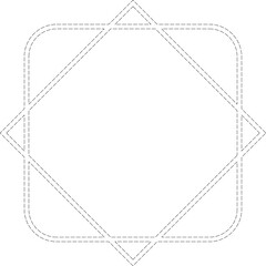 Fototapeta premium Dashed square frame. Decorative vintage frames and border