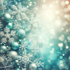 New Year's Eve backdrop of toys and pinNew Year white background snowflakes, glitter , glowing balls and lights neutral background.econes neutral backdrop.