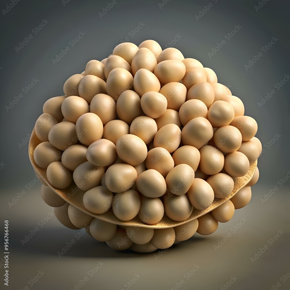 Poster 3d illustration of a cluster of garbanzo beans. perfect for adding a touch of organic texture to you