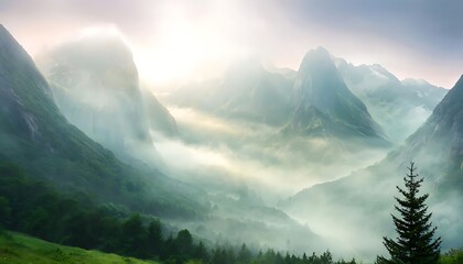 Landscape with fog