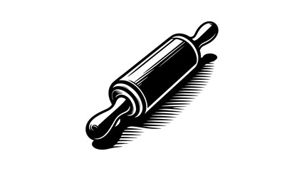 Rolling pin silhouette vector illustration.