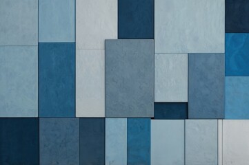 Fototapeta premium Minimalistic abstract shapes in various shades of blue