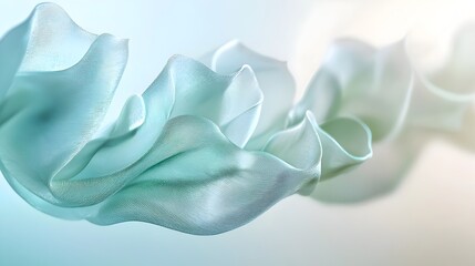 Obraz premium Soft and Delicate Floral Abstract Ribbon on Pastel Background