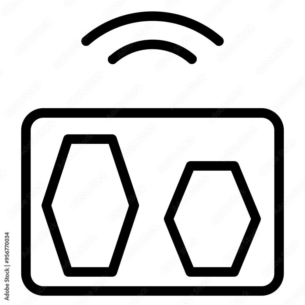 Sticker security glass sensor line icon