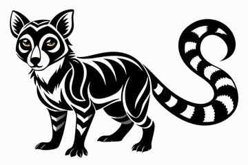  lemur tattoo vector art illustration