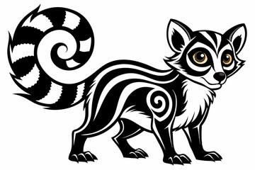  lemur tattoo vector art illustration