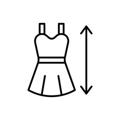Obraz premium Dress size outline icons, minimalist vector illustration ,simple transparent graphic element .Isolated on white background