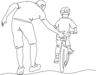 Vector drawing of father with childю. Father's Day