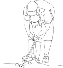 Vector drawing of father with childю. Father's Day