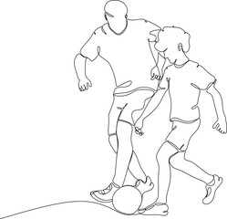 Vector drawing of father with childю. Father's Day