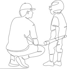 Vector drawing of father with childю. Father's Day