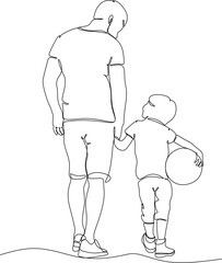 Vector drawing of father with childю. Father's Day