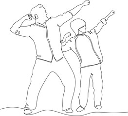 Vector drawing of father with childю. Father's Day