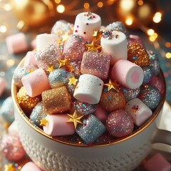 Obraz premium 129 36 Glitter Marshmallows marshmallows coated with edible glit