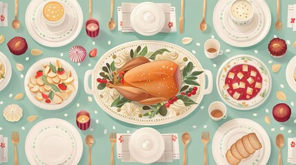 Customary holiday feast, family gathering, cultural heritage, traditional recipes, festive legacy