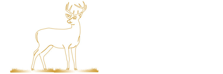 illustration of a deer with line art style for christmas and happy new year background