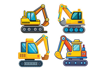 Tractor Vehicle Cartoon Illustrations vector .eps