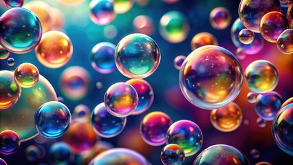 Abstract background with colorful bubbles floating in air, abstract, background, bubbles, floating, vibrant, colorful, spheres