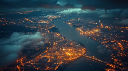 Fototapeta premium Vladimir bridge from above